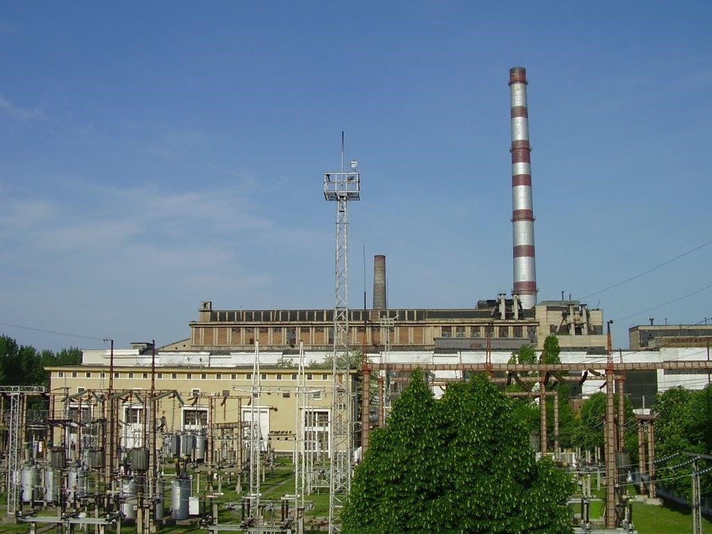 Открытое распределительное устройство с дымовой трубой